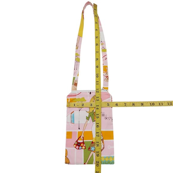 Crossbody Bag Small Messenger Bag Fabric Modern Print Lined With Zipper Handmade - Picture 8 of 8